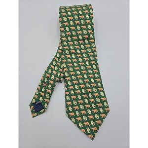 Vineyard Vines Green Baylor University Bear Tie 100% Silk Necktie Football